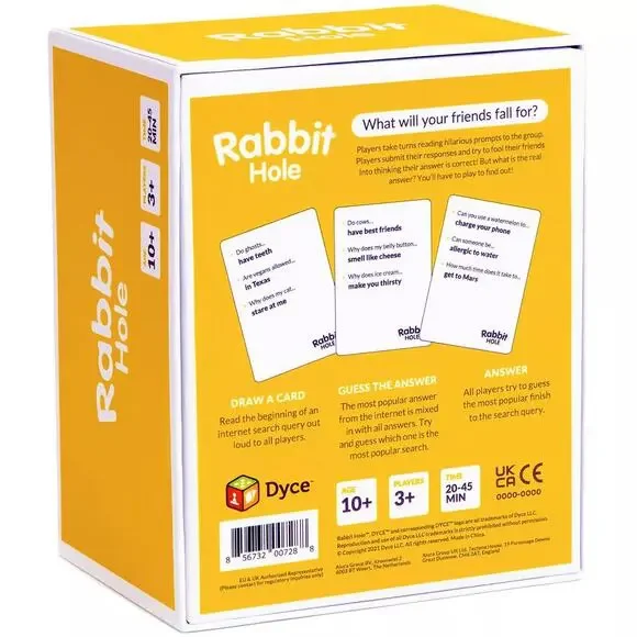 NIB Rabbit Hole "What Will Your Friends Fall For?" Family Card Game Ages 10+ - Picture 2 of 6